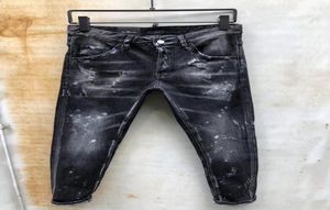 19SS Casual Men039s Projektowanie Otwór Olej Farba olejna swobodny czarny szczupły letni lekki jeansowy dżinsowe dżinsy proste 3516818