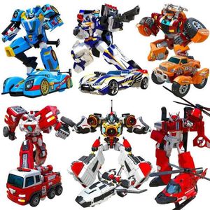 Figuras de brinquedos de ação Novo carro de transformação de tabotas ABS para robô Toy Korea Cartoon Brothers Anime Tobot ToBot CarrPlane Toys for Children T240521