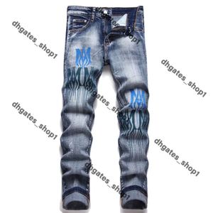 Amirirs designer amrir lila märke ksubi jeans målar amiriri för mens jnco jeans högre high street jeans mode märke män genombrott fångar blå patch 615