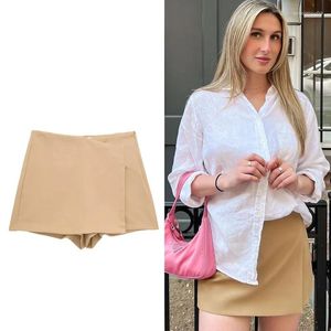 Saias Mini -saia calças assimétricas de cintura alta para mulheres de streetwear shorts de verão casual branco preto curto