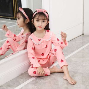 Girls Boys Clothes Children's Cotton Pamas Set Teenagers Sleepwear Baby 2PCS Pyjamas For Kids Nightwear 6 8 10 12Yrs L2405