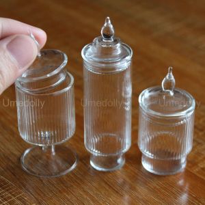 1pcs 1/6 Skala Klassische Mini -Glas -Glas -Miniatur -Puppenhaus -Küche Aufbewahrungsdose für BJD Blyth Doll Food Toy Accessoires