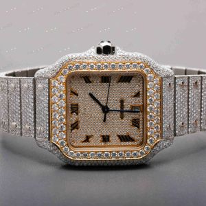 Factory Custom Pass Diamond Test Iced Out Luxury VVS Moissanite Diamond Watch Unisex Hip Hop Full Iced Out Diamond Watch