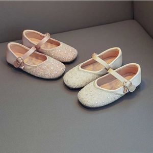 Flat Shounte Girls Flats обувь приобретает блески Crystal Fashion Paillette Spring осень детская танцевальная обувь детская обувь Мэри Джейн Q240523