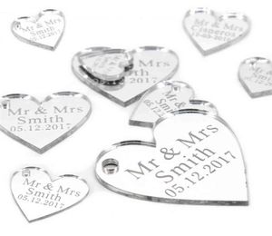 50pcs Personalizados ACRYLIC MHEILHO AMOR CORAÇÃO COM ERROGEM TAGS DE PRESENTE DE CEITO DE FESTO DE CEETTI CENTERPECES FAVORES G6600915