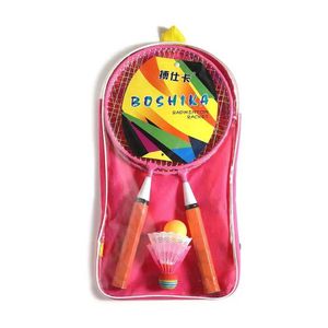 Badminton Sets Iron alloy childrens racket with handbag family game toy double racket set lightweight outdoor sports equipment S52401 S52401