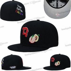 M524 2024男子野球装着帽子フラットボストンフルサイズクローズドキャップブラックカラーサイズ