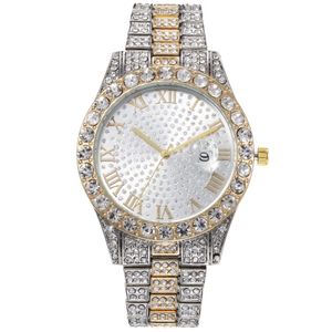 Relógio de homens fábrica Ultra Fin Diamond Buzel 43mm Crystal Roma Dial Dial Quartz Bracelet Strap Strap Ladies Mens moda Wristwa 282L