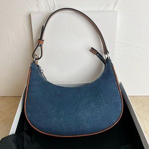 12A Upgrade Mirror Quality Hobo Designer Bag 24.5cm Small Bag Blue Shoulder Bag Genuine Leather Triming Handbag Underarm Bag Luxury Bags Women Purse With Box