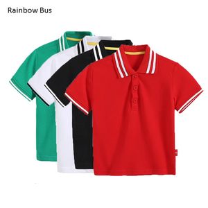 Jungen Polo -Hemden 100% Baumwolle Kurzarm Kinderhemd für Kragen Tops Tees Fashion Baby Girl 210y Kinderkleidung 240516