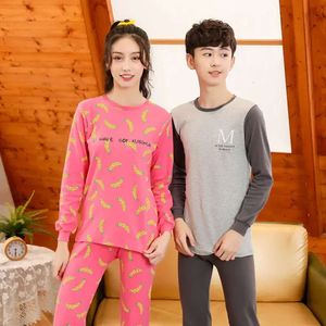 Baby Boys Pamas Winter Long Sleeved Children's Clothing Sleepwear Teen Pama Cotton Pyjamas Sets For Kids 8 10 12 14 16 Years L2405