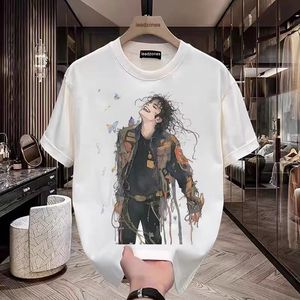 Black White Summer T Shirts Mens Designer Tees Loose Cotton Clothes Letter Print Paint Graffiti Short Sleeved Shirt Fashion Casual Hip Hop Streetwear Tee Shirt