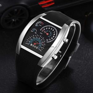 Zegarek elektroniczny LED Mens Sports Silikon wielofunkcyjny cyfrowy nadgarstek Student Modna Moda Luminous