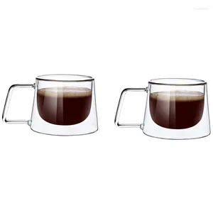 Conjunto de canecas de 2 xícaras de café com lava -louças resistentes ao calor seguro para bebidas