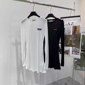 Herrt-shirts mm24 fashionabla tryckta bokstäver enkla avslappnade mångsidiga långärmade t t