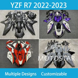 塗装YZFR7 2022 2023 2024 YAMAHA YZF R7の年のフェアリングセット22 23 24年射出成形カウリングオートバイWhole Firings Kit ABS Plastic Road Racing Bodykit