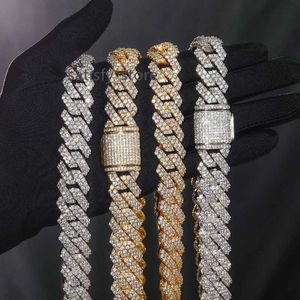 925 Стерлинговое серебро VVS Moissanite Diamond Cuban Che Chain Colles