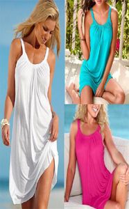 Fashion Sexy Seaside Dress Summer Strap Dress Women Casual Skirts Sleeveless Halter Round Neck Loose Plus Size6279310