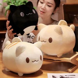 Nadziewane pluszowe zwierzęta 25/30 cm Śliczny kreskówkowy kot z rybnym ogonem Plush Toys Anime Kitty Pchana lalka Zwierzęta