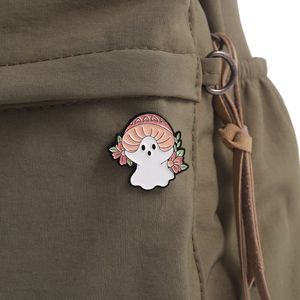Cross border new Halloween metal brooch ghost white geometric backpack accessory terrifying cute badge scarf buckle