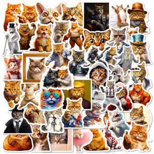 50PCS Cute Cat Stickers Comic Cat Expression Stickers Vinyl Waterproof Funny Cats Decals for Water Bottle Laptop Skateboard Scrapbook Luggage Kids Toys