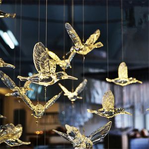 20 pezzi Crystal Clear Acrilic Bird Christmas Tree Decoration Home Party Wedding Stage Pendant Year 240522
