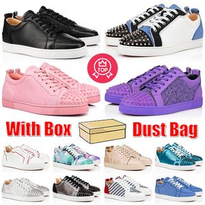 med Box Red Bottoms män skor designers klär lyx loafers för män kvinnor plattform platt botten tränare modemärke sneakers röda sule des chaussures dhgate