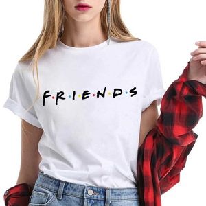 Kvinnors t-shirt kvinnor mode tryckta vänner tryck t-shirts sommar casual lös rund nack kreativ personzed t-shirts t240523