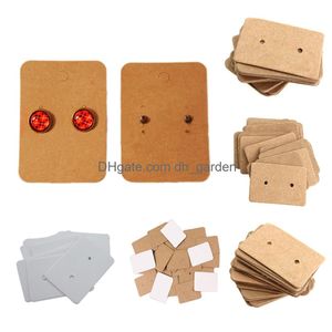 Outros suprimentos de marcação de etiquetas em branco Kraft Paper Ear Studs Cartão Hang Tag Jewelry Exibir brehring Crads favorece a marcação dos preços de roupas LOTYZZ