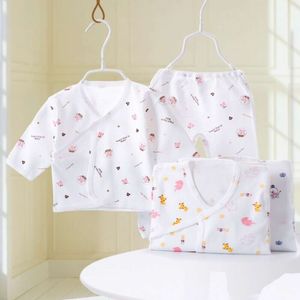Recém-nascidos Baby Sleepwear Sets UNISSISEX Underwear Roupfits Camisa de camisa impressa Pamas de algodão Anti-Kicking L2405