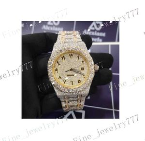 Najlepsza cena 41 mm mrożone zegarki Luksusowy automatyczny ruch ze stali nierdzewnej mrożona hip hop vvs moissanite zegarek dla mężczyzny kobieta