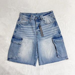 Shorts masculinos de alta qualidade 2024Ss Summer moda moda de moda de trabalho de pocket jeans unisex americano split casual