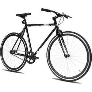 バイクヒランド700Cメンズロードレーシング自転車シングルスピード固定ギアレディース自転車で、大人の都市ハイブリッド自転車Q240523の通勤に使用される軽いフレーム付き