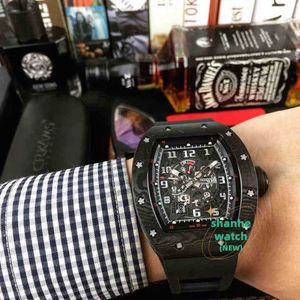 RM Watch Date Business Leisure Mens Carbon Carbon Ceramic Watch Mechanical Watch Luminous Talendar Fashion Tape Personal