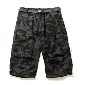 Verão Novo shorts de vestuário de trabalho de tamanho de tamanho de tamanho casual de tamanho e solo minimalista com vários bolsos e calças cortadas M524 43