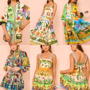 Tasarımcı Elbise Kadın Moda Baskılı Keten Gömlek Elbiseler Zarif 2024 Yeni İlkbahar Yaz çok yönlü MIDI MAXI PLAJ ELBİSİ