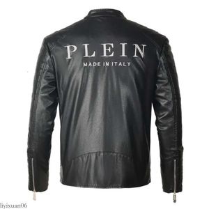 Plein-Brand Philipe Plein Jaqueta Designer Jaqueta Men's PP Skull Borderyer Leather Fur Jacket Gross Baseball Collar Jacket Coat Motorcycle Jacket 516