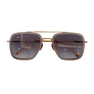 Square Pilot Solglasögon Guldmattgrå grå skuggade solglasögon för män Sonnenbrille UV400 Protection Eye Wear Summer med Box 246L