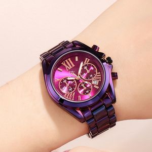 Designer Watch Watch Watch Business Steel Band Waterproof Classic Brand Womenwatch Three Dial Purple Watch zegarek zegarek