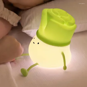 Bordslampor 1 Creative Scallion Night Light Bright Clapping Handtelefonhållare Bedside Ambient Assist