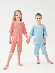 Barns pamas set pojkar flickor luft konditionering klädande hem baby modal tyg kalla kläder l2405