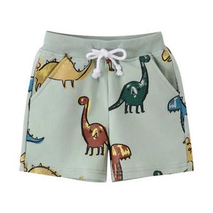 Shorts Jumping Meters 2-7T Summer Boys Shorts Dinosaur Print Dragging Baby Boys and Girls Shorts Animal Children Trousers Y240524