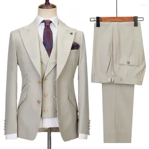 Ternos masculinos Siliweya mass 3 peças fit fit wedding business jaim para homens cenne des graoom lapeel blazer cal essa calça