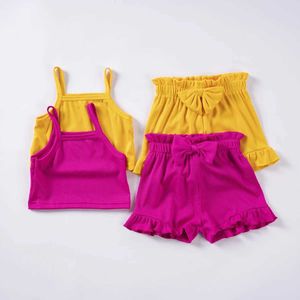 Set di abbigliamento set di abbigliamento set di ragazze estate set di moda a sospensione a sospensione a due pezzi a due pezzi comodo set morbido per ragazze abbigliamento WX5.23