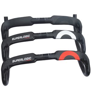 Componenti per manubrio per biciclette Aeronova Bike UD Carbon Road Handlebar Manubri di avvolgimento interno di avvolgimento interno 31,8 mm ROSSO/NERO/SILVER CARBON HUSHBARS 230614