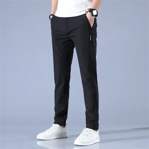 2024 Korean Mens Golf Slim Fit Pants Ice Silk Breathable Leisure Sports Pants Fashion Pants 240516