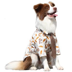 Большая собачья одежда летняя большая собачья рубашка Corgi Shiba Inu Samoyed Border Collie Husky Labrador Golden Retriever одежда 240524
