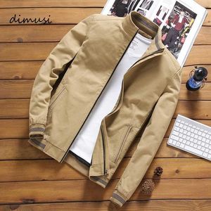 Herrjackor DiMusi Spring och Autumn Mens Bomber Jacka Casual Mens Jacket Windproof Jacket Mens Zippered Baseball Uniform Jacket Q240523