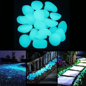 200pcs 100pcs50pcs jardim luminoso luminoso pedra seixos verde azul laranja roxo cada decoração de cor 240521