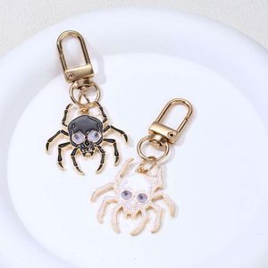 Piękny pająk dwa kolory brelki owadów rotacja gałki ocznej Halloween Kluczowe pierścionki dla kobiet mężczyzn